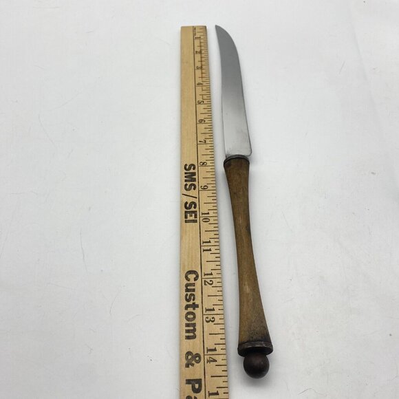 VTG E‎ Parker & Sons Serrated Knife Stainless Steel Round Wood Handle England - Picture 5 of 7